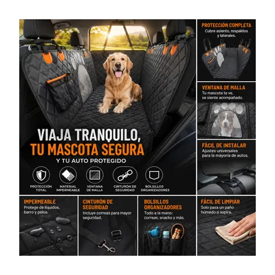 Funda Premium para Asiento de Auto para Mascotas